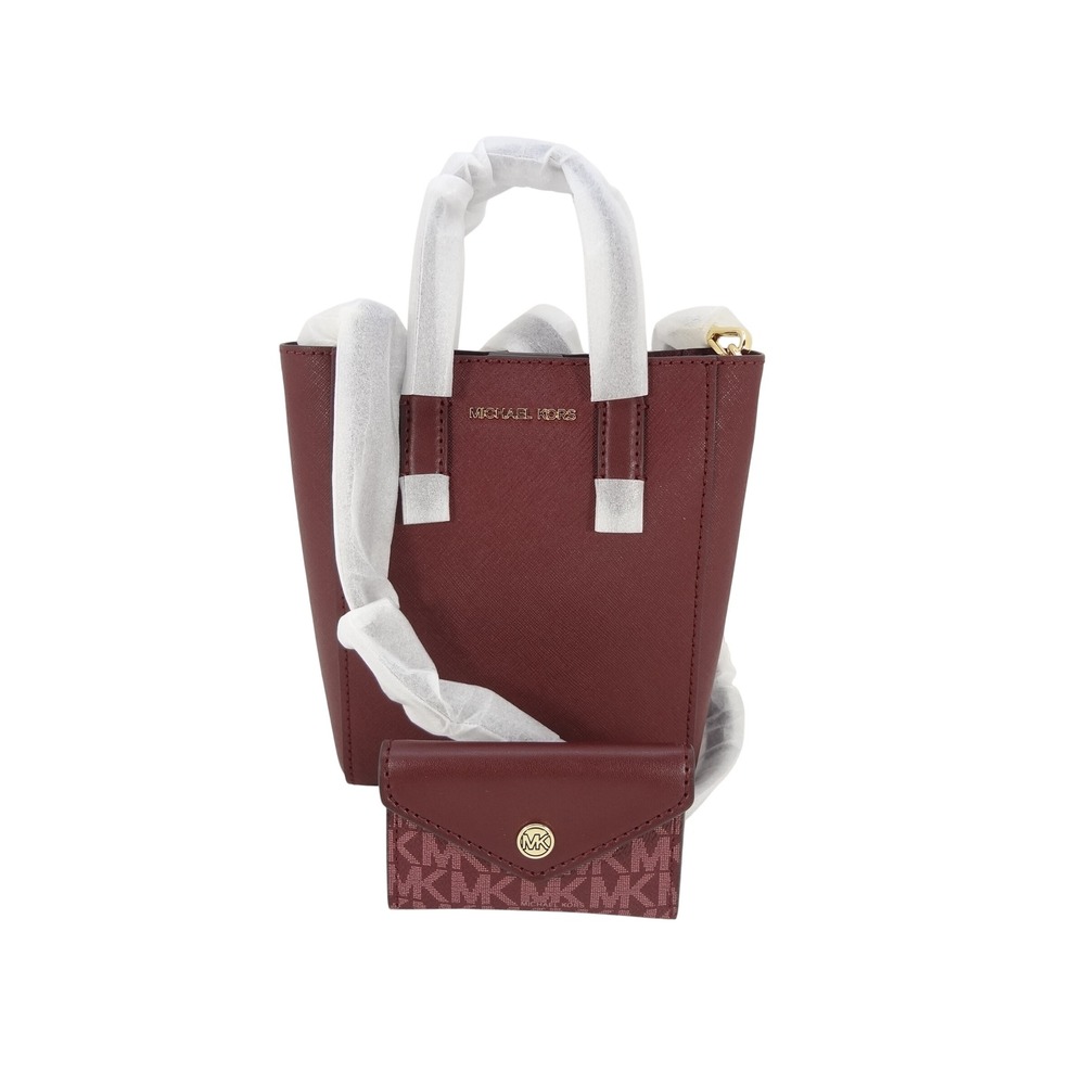 NWT! Michael Kors Vincent XS Crossbody Bag Oxblood Saffiano Leather Mini Tote